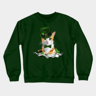 St Patrick's Day Leprecat with Gold and Shamrocks Crewneck Sweatshirt